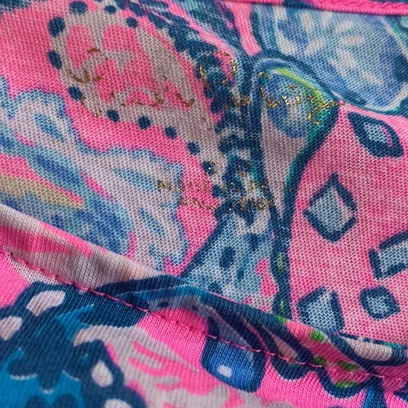 Lilly Pulitzer Girls Mini Marlowe Dress 8/10 Strut Your Stuff Plumeria Pink - Picture 10 of 12